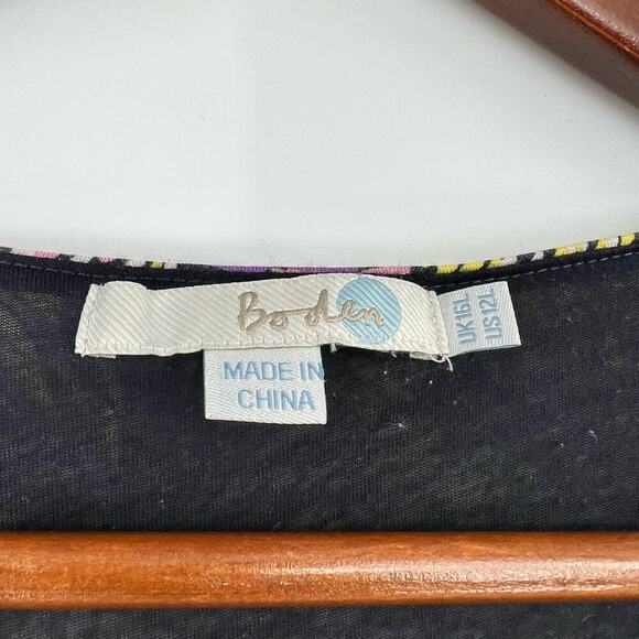 Boden floaty fireworks purple jersey v-neck dress draped comfort sz 12 TALL long - Picture 7 of 8